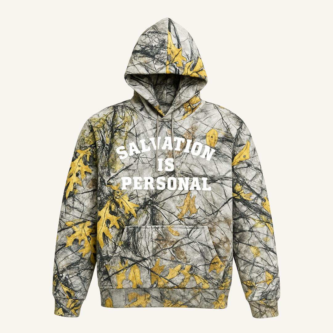 Salvation Is Personal camo Christian hoodie by REBIRTH
