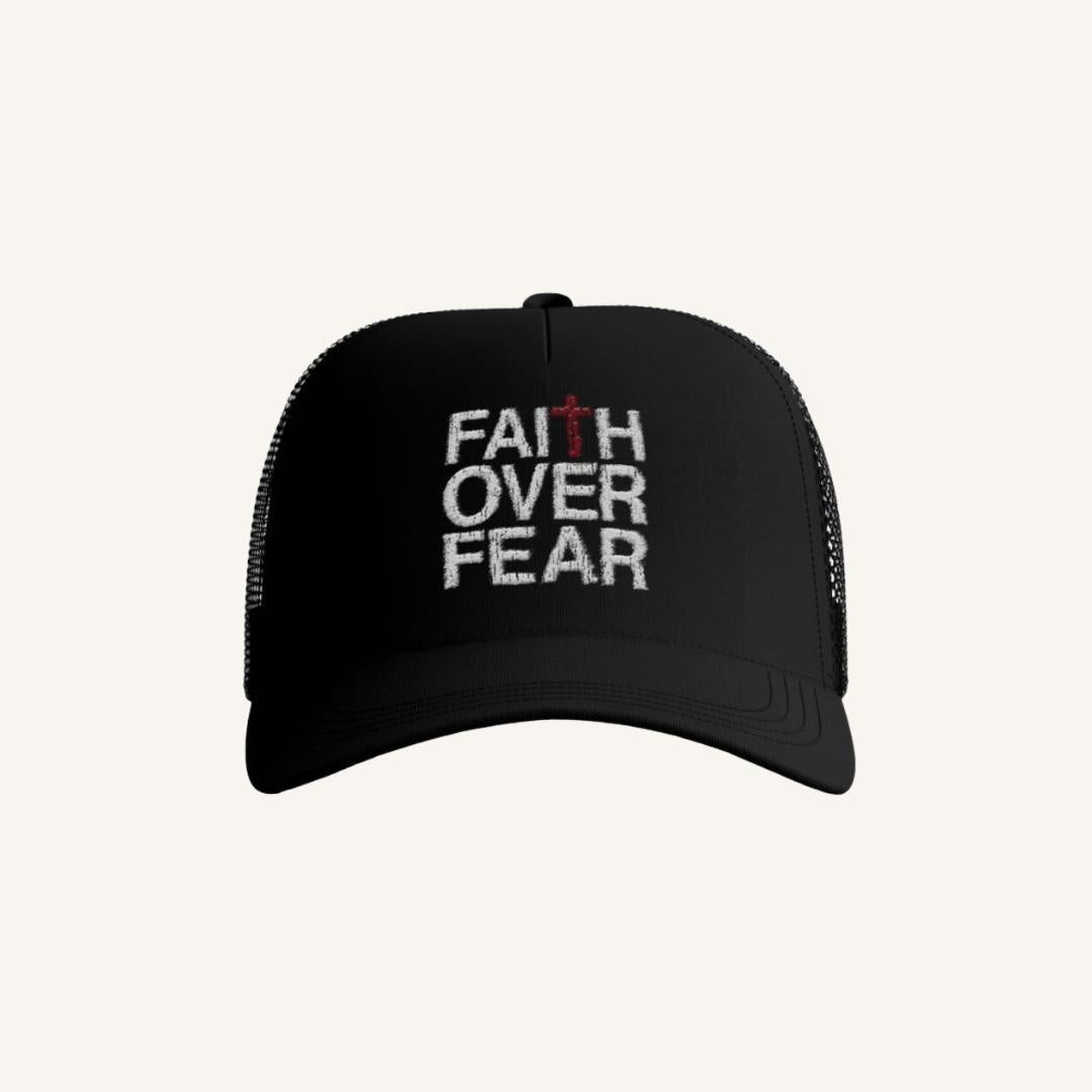 Faith Over Fear Christian trucker hat by REBIRTH