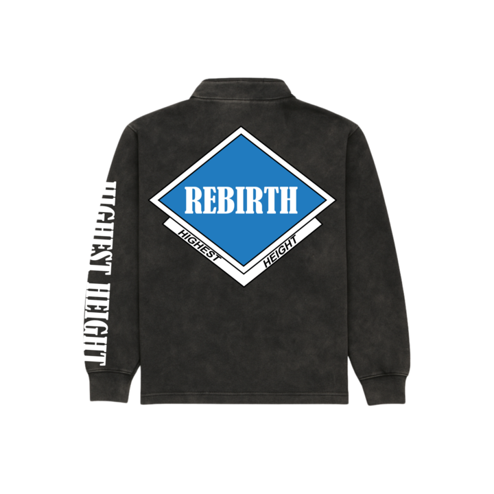 Highest Height – Acid Wash Quarter-Zip Sweater