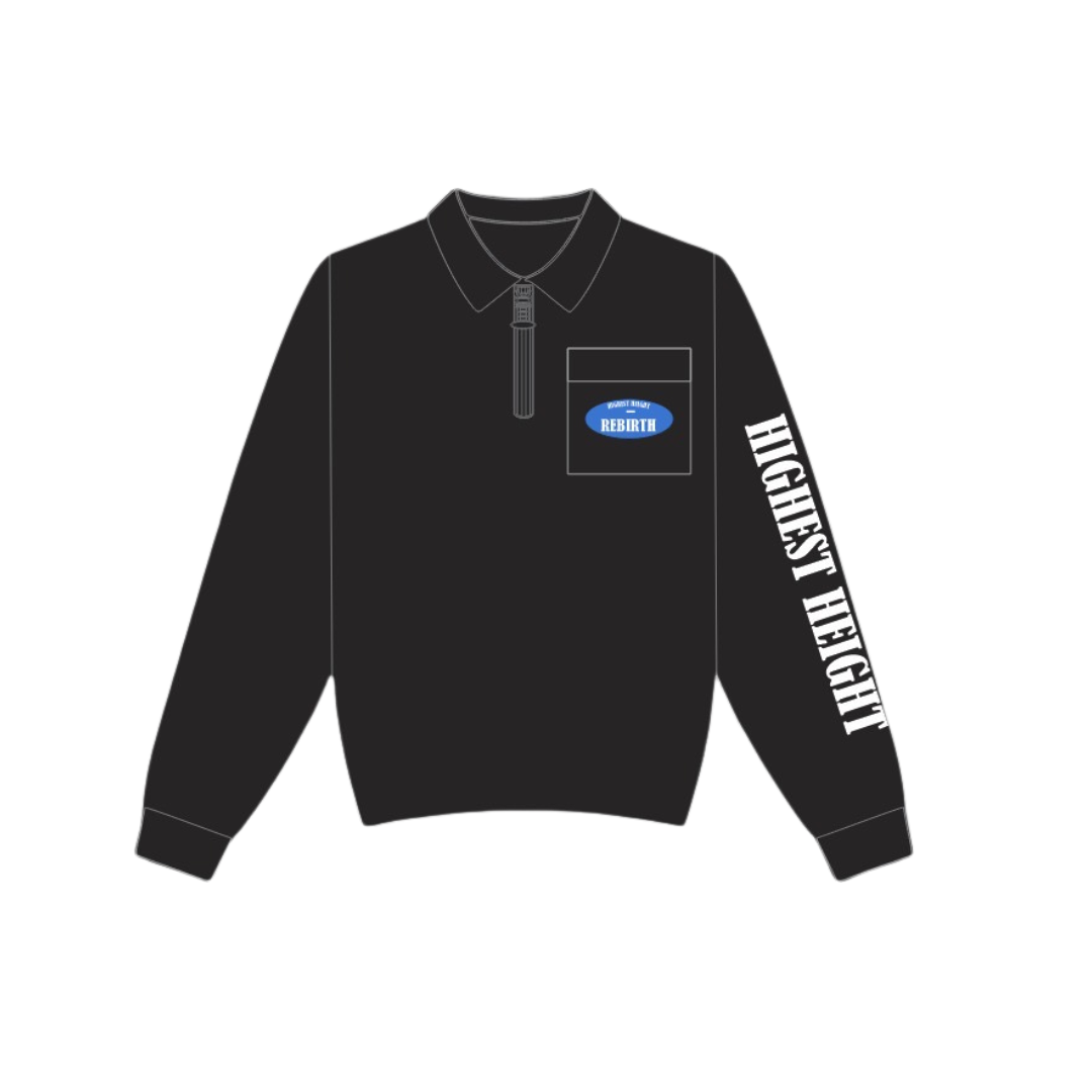 Highest Height – Acid Wash Quarter-Zip Sweater – Rebirth
