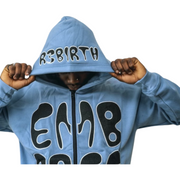 Embrace Your Rebirth Blue Zip up