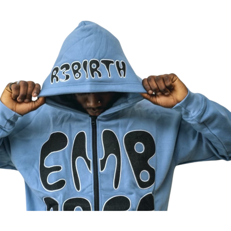 Embrace Your Rebirth Blue Zip up