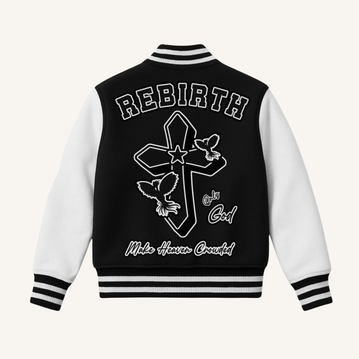 Make Heaven Crowded Varsity Jacket  Black