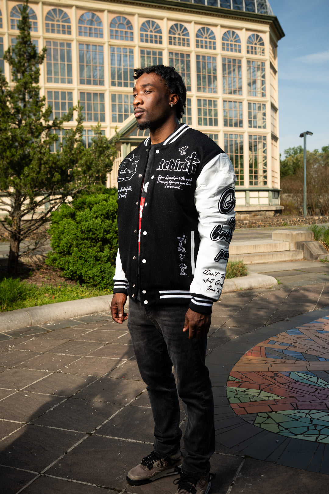 Make Heaven Crowded Black Varsity Jacket | REBIRTH – Rebirth Clothing