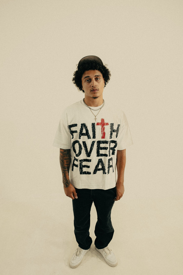 FAITH OVER FEAR WHITE TEE