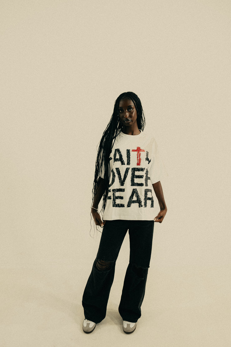 FAITH OVER FEAR WHITE TEE