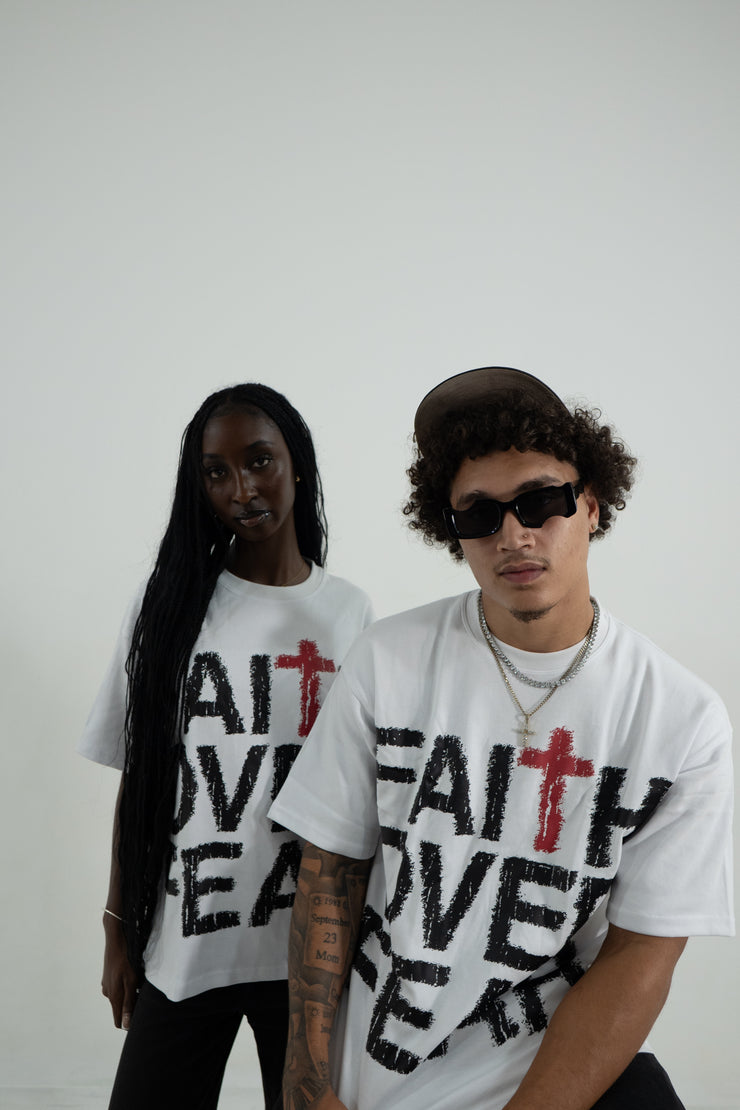 FAITH OVER FEAR WHITE TEE