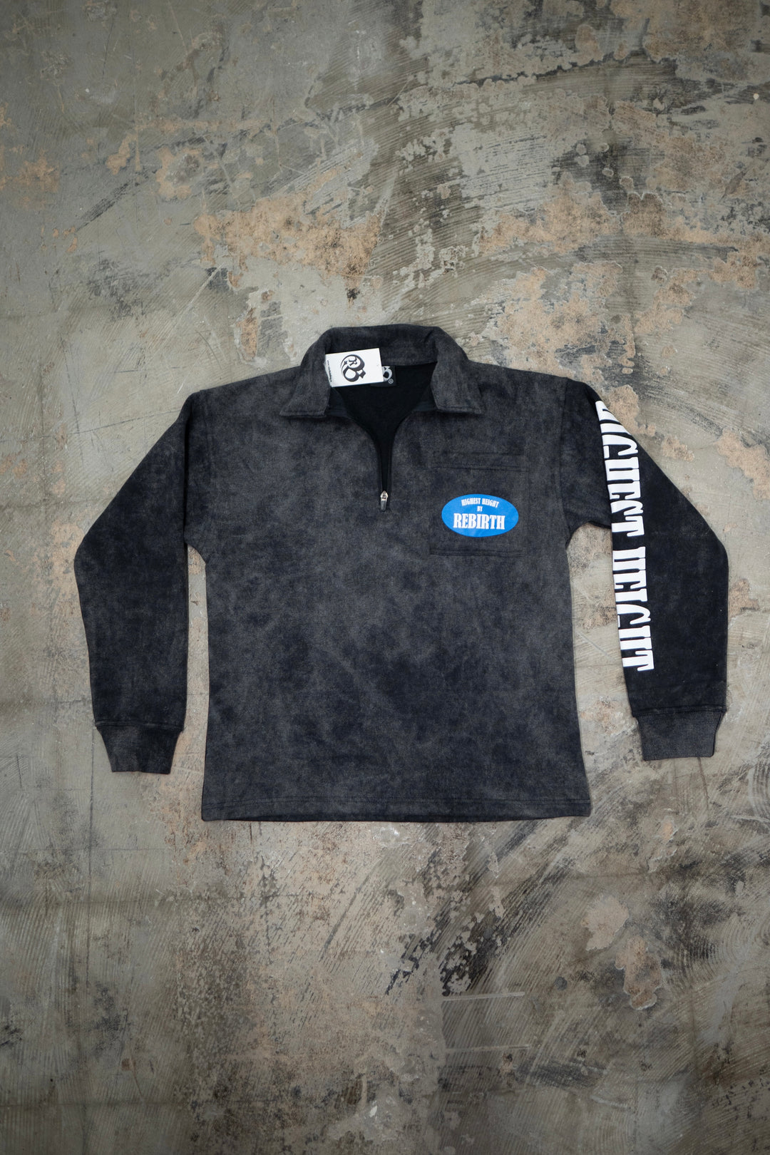 Highest Height – Acid Wash Quarter-Zip Sweater – Rebirth