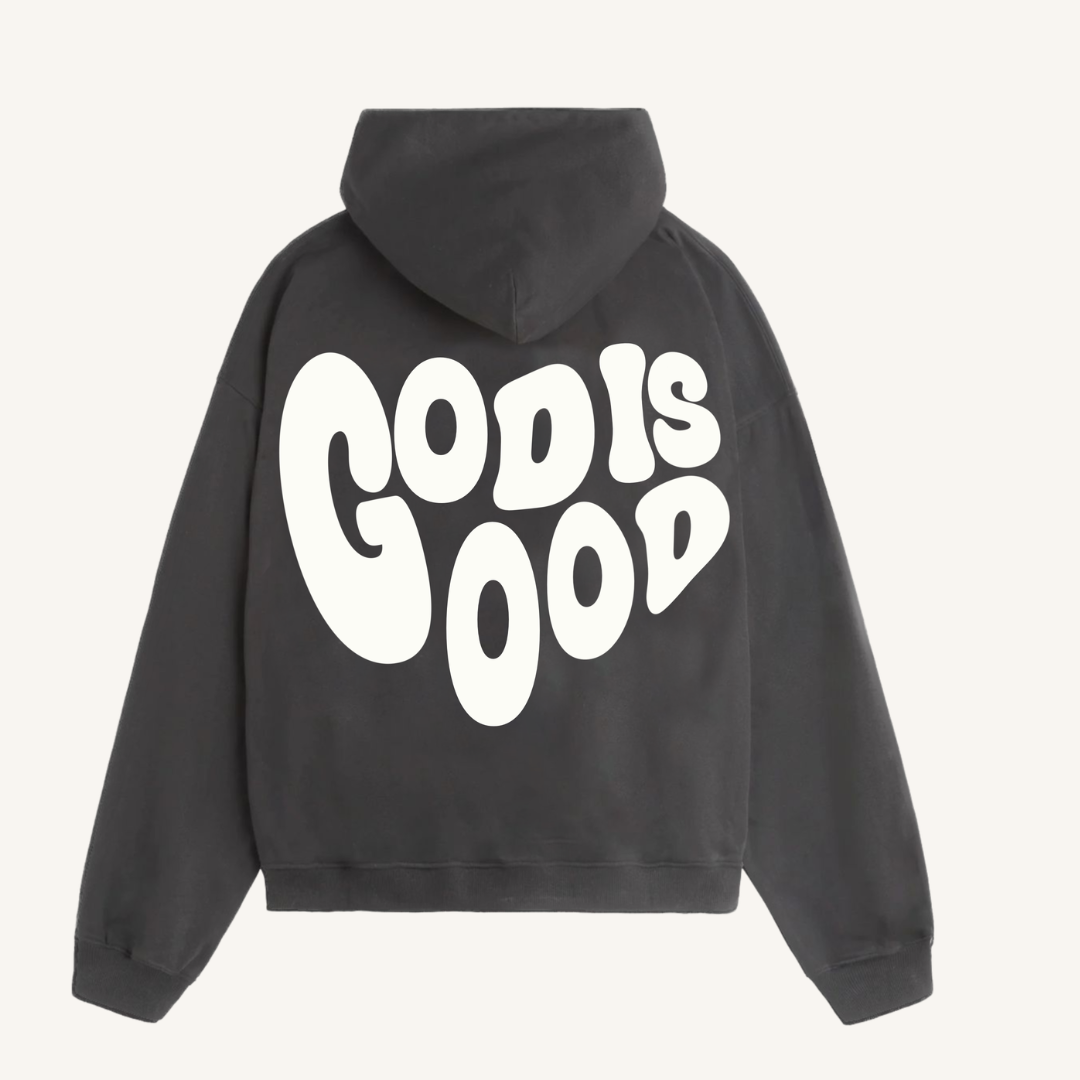 God Is Good smoke grey Christian hoodie by REBIRTH