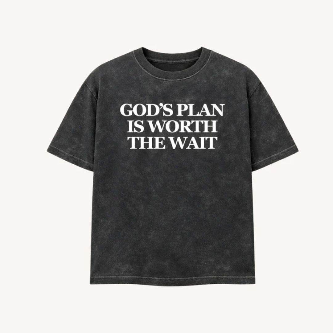 God's Plan Is Worth The Wait Tee mockup