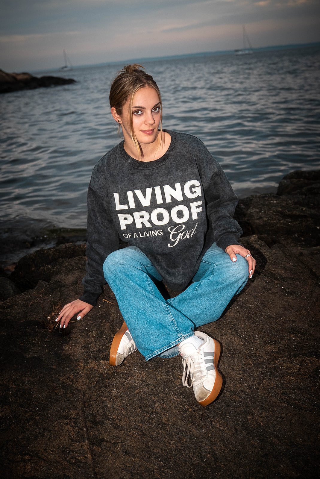 Living Proof of a Living God crewneck story photo